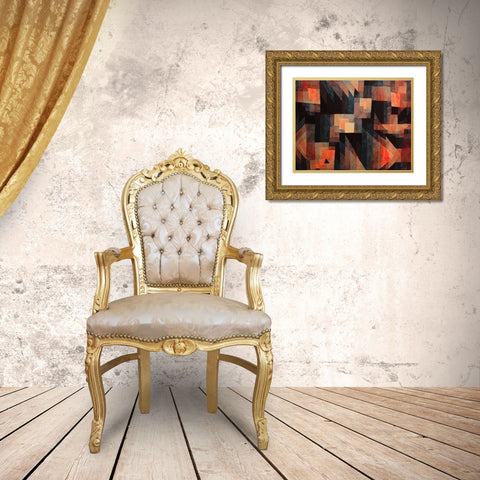 Abstract 1921 Gold Ornate Wood Framed Art Print with Double Matting by Klee, Paul