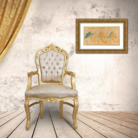 Trade in Raw Cotton from Europe to the USA Gold Ornate Wood Framed Art Print with Double Matting by Vintage Maps