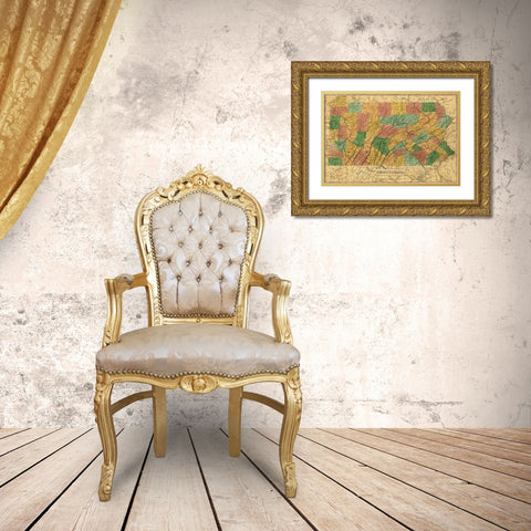 Pennsylvania 1829 Gold Ornate Wood Framed Art Print with Double Matting by Vintage Maps