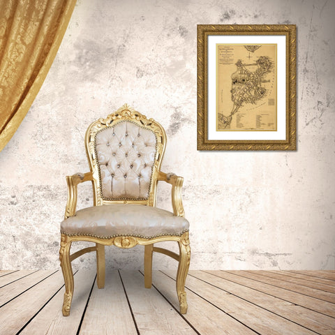 Boston in 1775 Gold Ornate Wood Framed Art Print with Double Matting by Vintage Maps