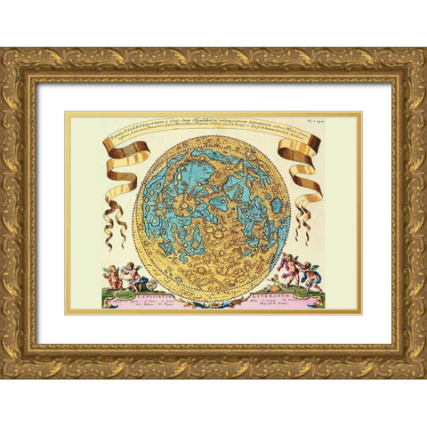 The Lunar Surface Gold Ornate Wood Framed Art Print with Double Matting by Hevel, Joanne