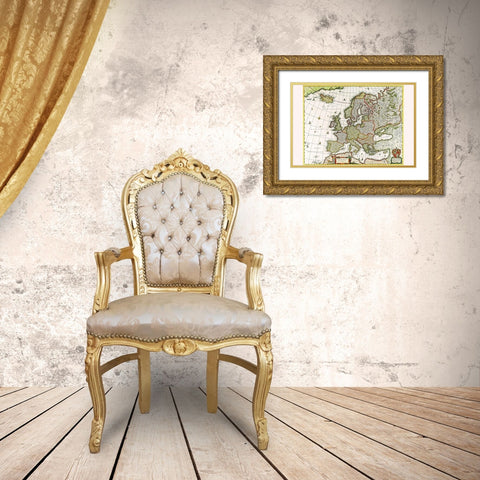 Europe Gold Ornate Wood Framed Art Print with Double Matting by Visscher, Nicolas