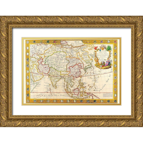 Asia Gold Ornate Wood Framed Art Print with Double Matting by Danet, Guillaume