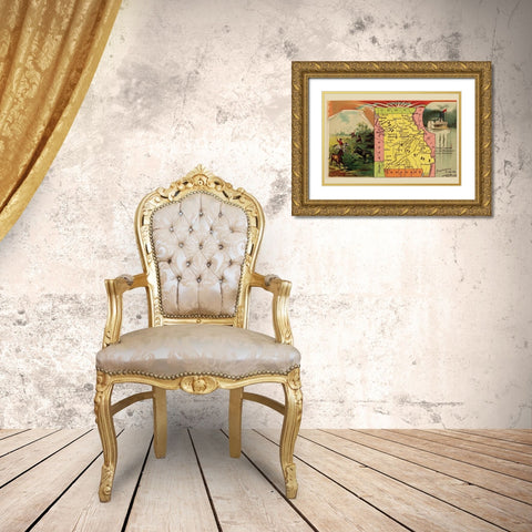 Missouri Gold Ornate Wood Framed Art Print with Double Matting by Arbuckle Brothers