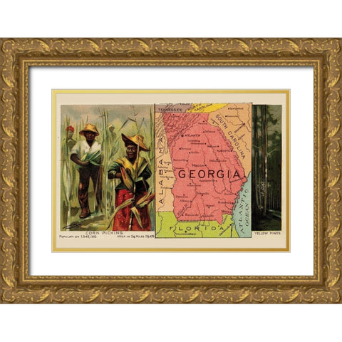 Georgia Gold Ornate Wood Framed Art Print with Double Matting by Arbuckle Brothers
