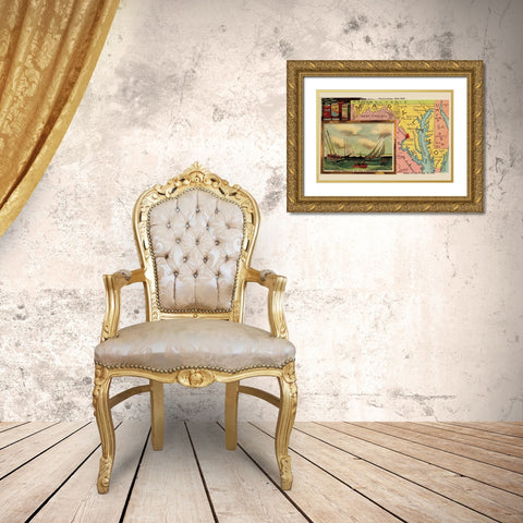 Maryland Gold Ornate Wood Framed Art Print with Double Matting by Arbuckle Brothers