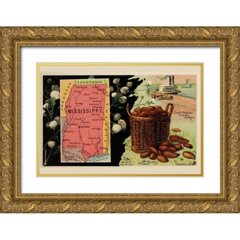 Mississippi Gold Ornate Wood Framed Art Print with Double Matting by Arbuckle Brothers