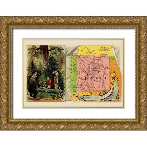 New Mexico Gold Ornate Wood Framed Art Print with Double Matting by Arbuckle Brothers