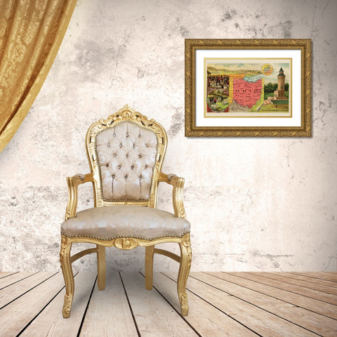 Ohio Gold Ornate Wood Framed Art Print with Double Matting by Arbuckle Brothers