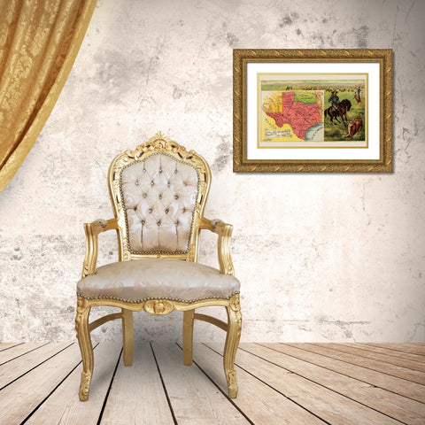 Texas Gold Ornate Wood Framed Art Print with Double Matting by Arbuckle Brothers