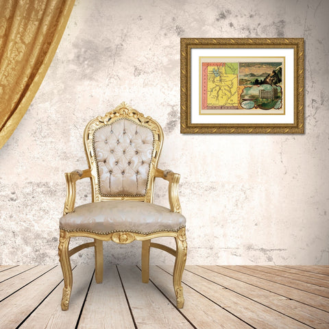 Utah Gold Ornate Wood Framed Art Print with Double Matting by Arbuckle Brothers