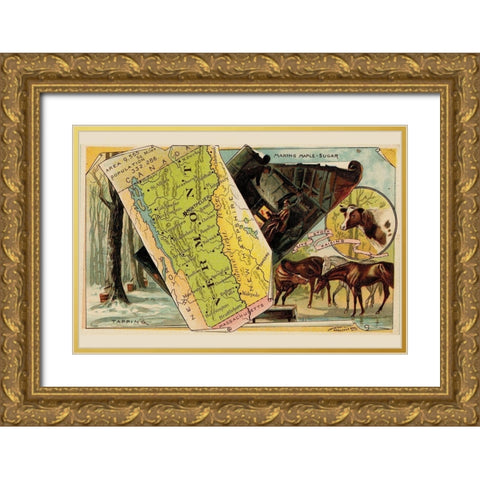Vermont Gold Ornate Wood Framed Art Print with Double Matting by Arbuckle Brothers