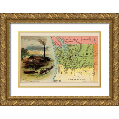 Washington Gold Ornate Wood Framed Art Print with Double Matting by Arbuckle Brothers
