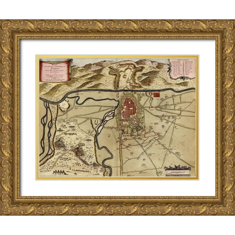 Verucca 1700 Gold Ornate Wood Framed Art Print with Double Matting by Beeck, Anna