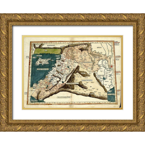 Cyprus Syria Babylonia and Judea Gold Ornate Wood Framed Art Print with Double Matting by Ptolemy