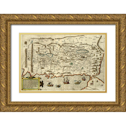 Cannan and The Land of Israel Gold Ornate Wood Framed Art Print with Double Matting by Montano, Benito Arias