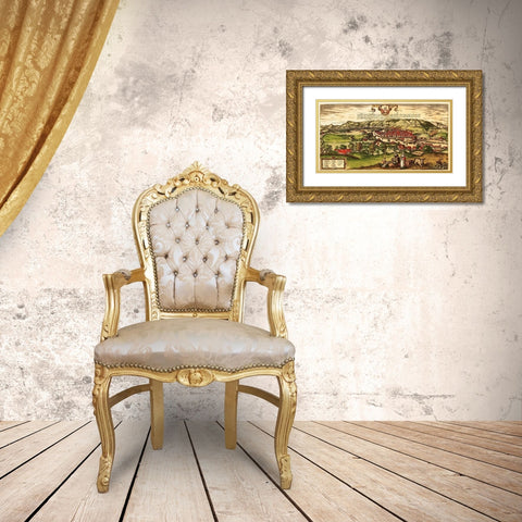 Bilbao Gold Ornate Wood Framed Art Print with Double Matting by Hogenberg, Braun