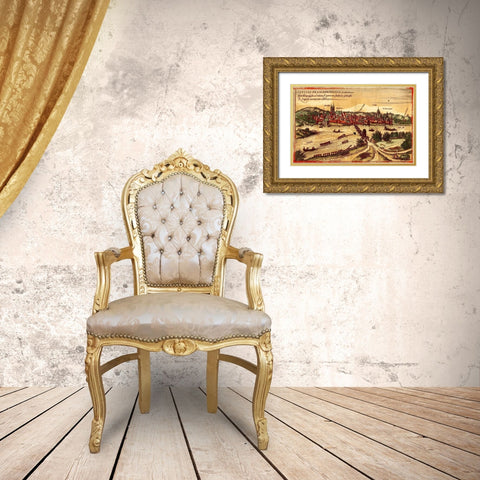 Frankfurt an der Oder Gold Ornate Wood Framed Art Print with Double Matting by Hogenberg, Braun