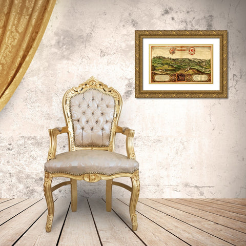 Limbourg Netherlands Gold Ornate Wood Framed Art Print with Double Matting by Hogenberg, Braun
