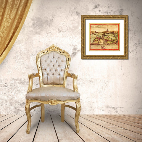 Sale Morocco Gold Ornate Wood Framed Art Print with Double Matting by Hogenberg, Braun