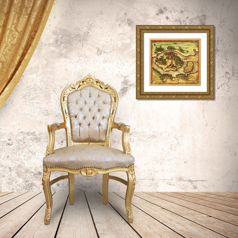 Mozambique Gold Ornate Wood Framed Art Print with Double Matting by Hogenberg, Braun
