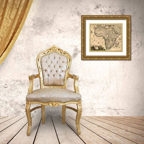 Africa 1740  Gold Ornate Wood Framed Art Print with Double Matting by Senex, John