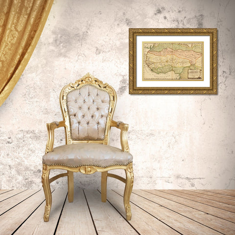 West Africa 1679 Gold Ornate Wood Framed Art Print with Double Matting by Sanson, Nicolas