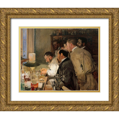 Research Gold Ornate Wood Framed Art Print with Double Matting by Sorolla, Joaquin