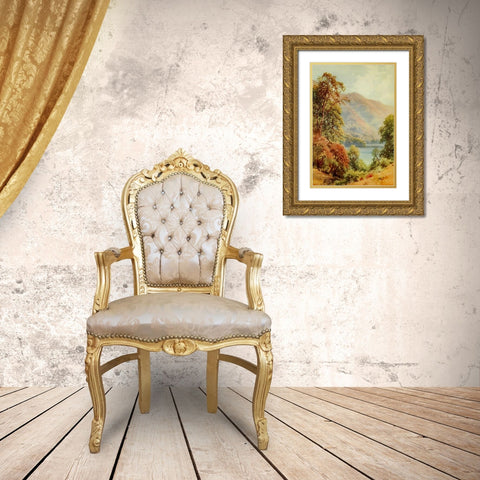 Laurel Lake-Sacramento-California 1914 Gold Ornate Wood Framed Art Print with Double Matting by Palmer, Sutton