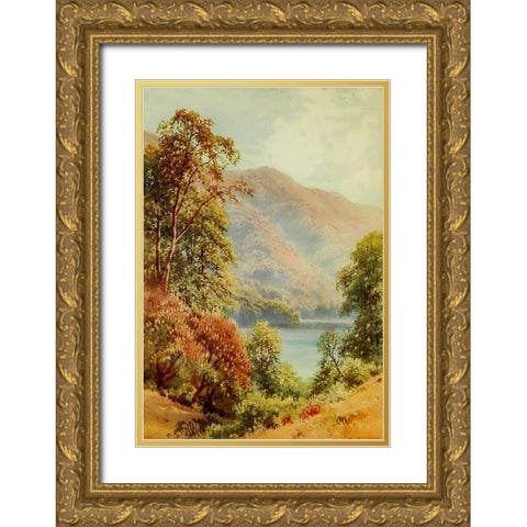Laurel Lake-Sacramento-California 1914 Gold Ornate Wood Framed Art Print with Double Matting by Palmer, Sutton