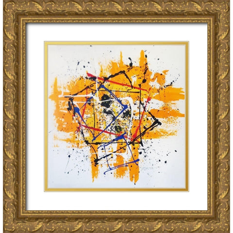 Squared Gold Ornate Wood Framed Art Print with Double Matting by Clement, Diane