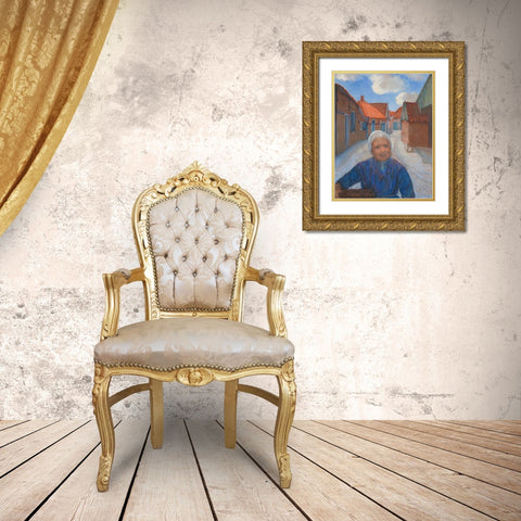 On the Lappenbrink in Winterswijk Gold Ornate Wood Framed Art Print with Double Matting by Mondrian, Piet