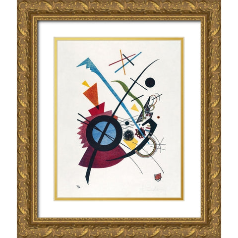 Violet 1923 Gold Ornate Wood Framed Art Print with Double Matting by Kandinsky, Wassily
