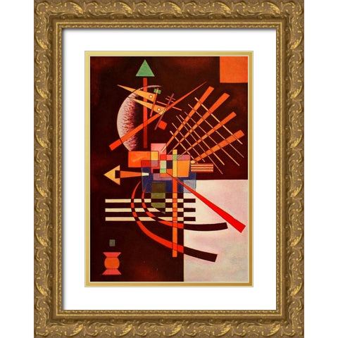 Abstract 1 Gold Ornate Wood Framed Art Print with Double Matting by Kandinsky, Wassily