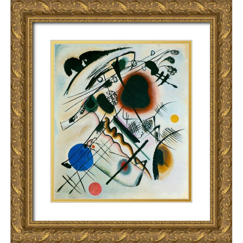 Black Spot 1921 Gold Ornate Wood Framed Art Print with Double Matting by Kandinsky, Wassily