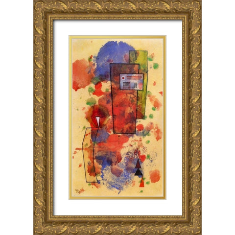 Black Spot 1932 Gold Ornate Wood Framed Art Print with Double Matting by Kandinsky, Wassily