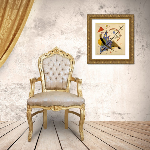 Bow and Arrow 1923 Gold Ornate Wood Framed Art Print with Double Matting by Kandinsky, Wassily