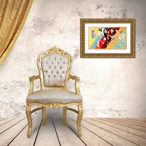 Composition IX 1936 Gold Ornate Wood Framed Art Print with Double Matting by Kandinsky, Wassily