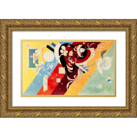 Composition IX 1936 Gold Ornate Wood Framed Art Print with Double Matting by Kandinsky, Wassily