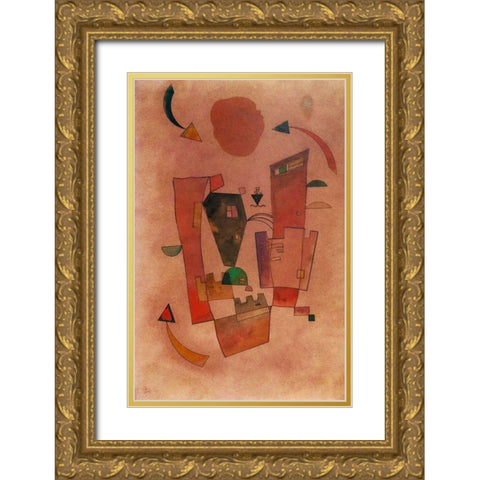 Three Arrows 1931 Gold Ornate Wood Framed Art Print with Double Matting by Kandinsky, Wassily