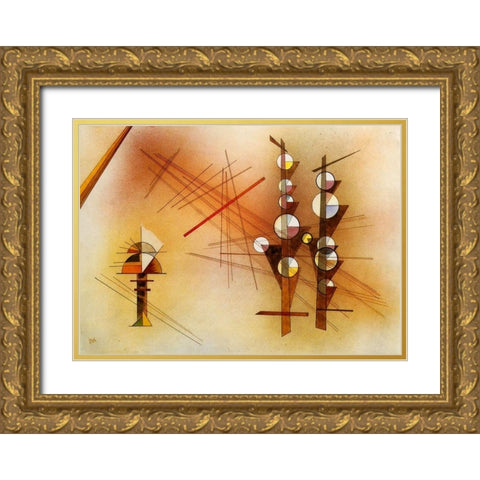 Unshaken 1929 Gold Ornate Wood Framed Art Print with Double Matting by Kandinsky, Wassily