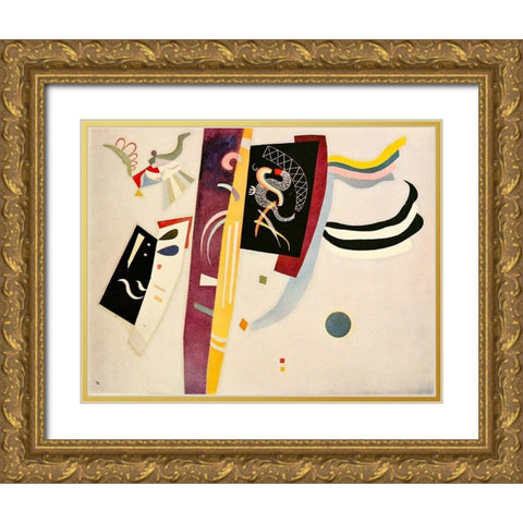 Violet Orange 622 1935 Gold Ornate Wood Framed Art Print with Double Matting by Kandinsky, Wassily