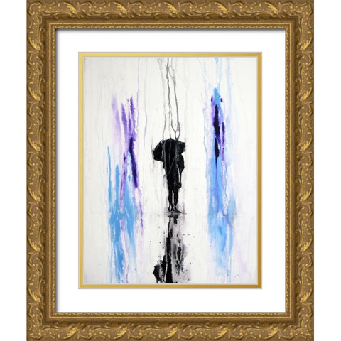 A Dark and Stormy Gold Ornate Wood Framed Art Print with Double Matting by Clement, Diane