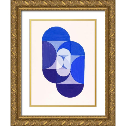 Key Blue Gold Ornate Wood Framed Art Print with Double Matting by Schillinger, Joseph