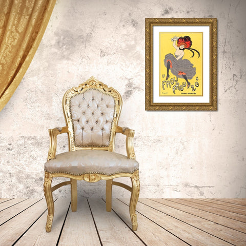 Le Frou Frou-journal humoristique Gold Ornate Wood Framed Art Print with Double Matting by Cappiello, Leonetto