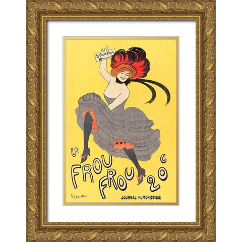 Le Frou Frou-journal humoristique Gold Ornate Wood Framed Art Print with Double Matting by Cappiello, Leonetto