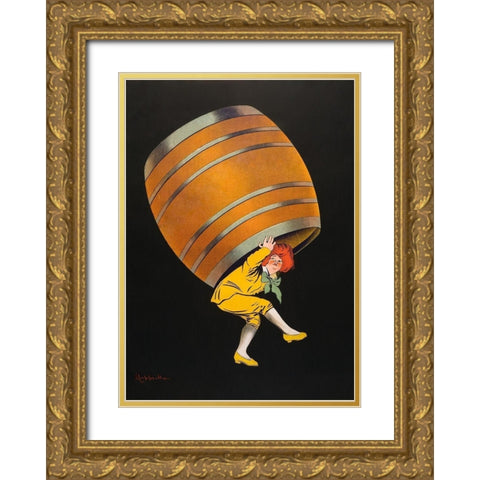 Cognac Pellisson Gold Ornate Wood Framed Art Print with Double Matting by Cappiello, Leonetto