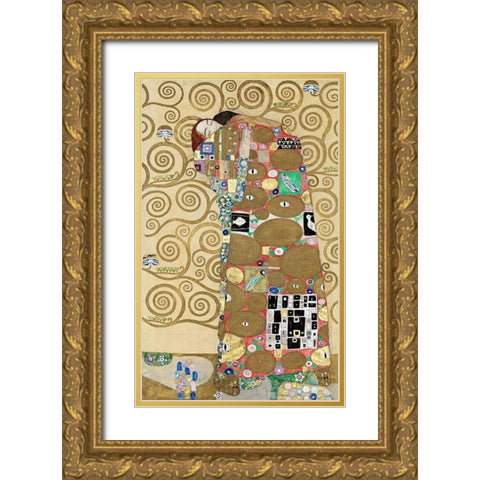 Fulfillment Gold Ornate Wood Framed Art Print with Double Matting by Klimt, Gustav