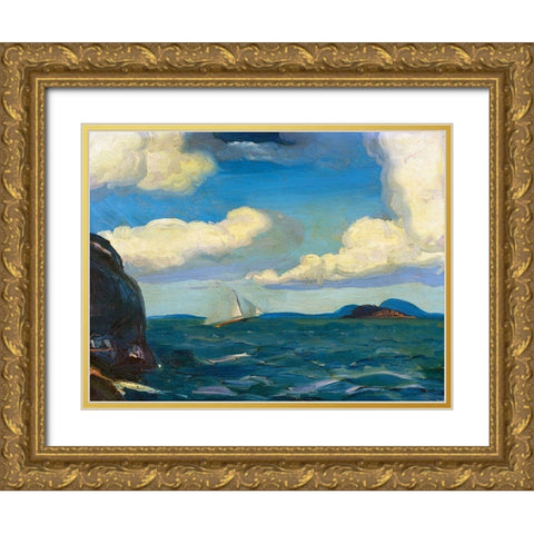 A Fresh Breeze Gold Ornate Wood Framed Art Print with Double Matting by Bellows, George