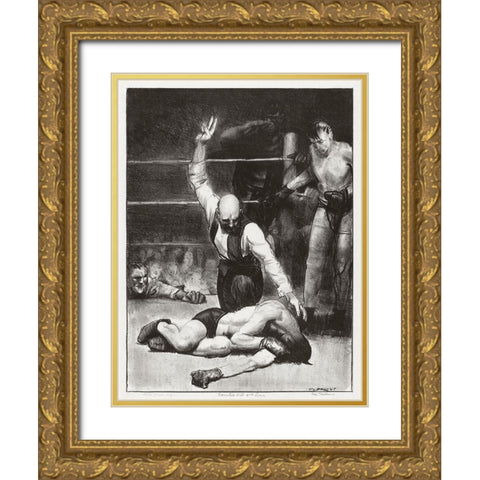Counted out-second stone Gold Ornate Wood Framed Art Print with Double Matting by Bellows, George